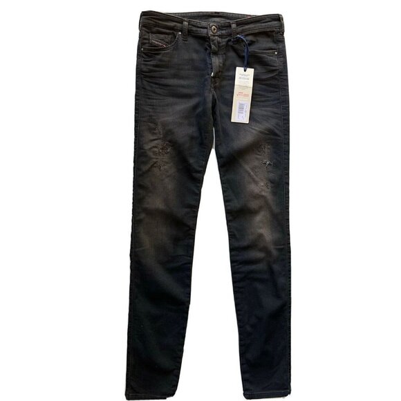 Diesel Women's Black Denim Doris -NE Sweat Skinny Jeans Size 28 - Picture 1 of 11